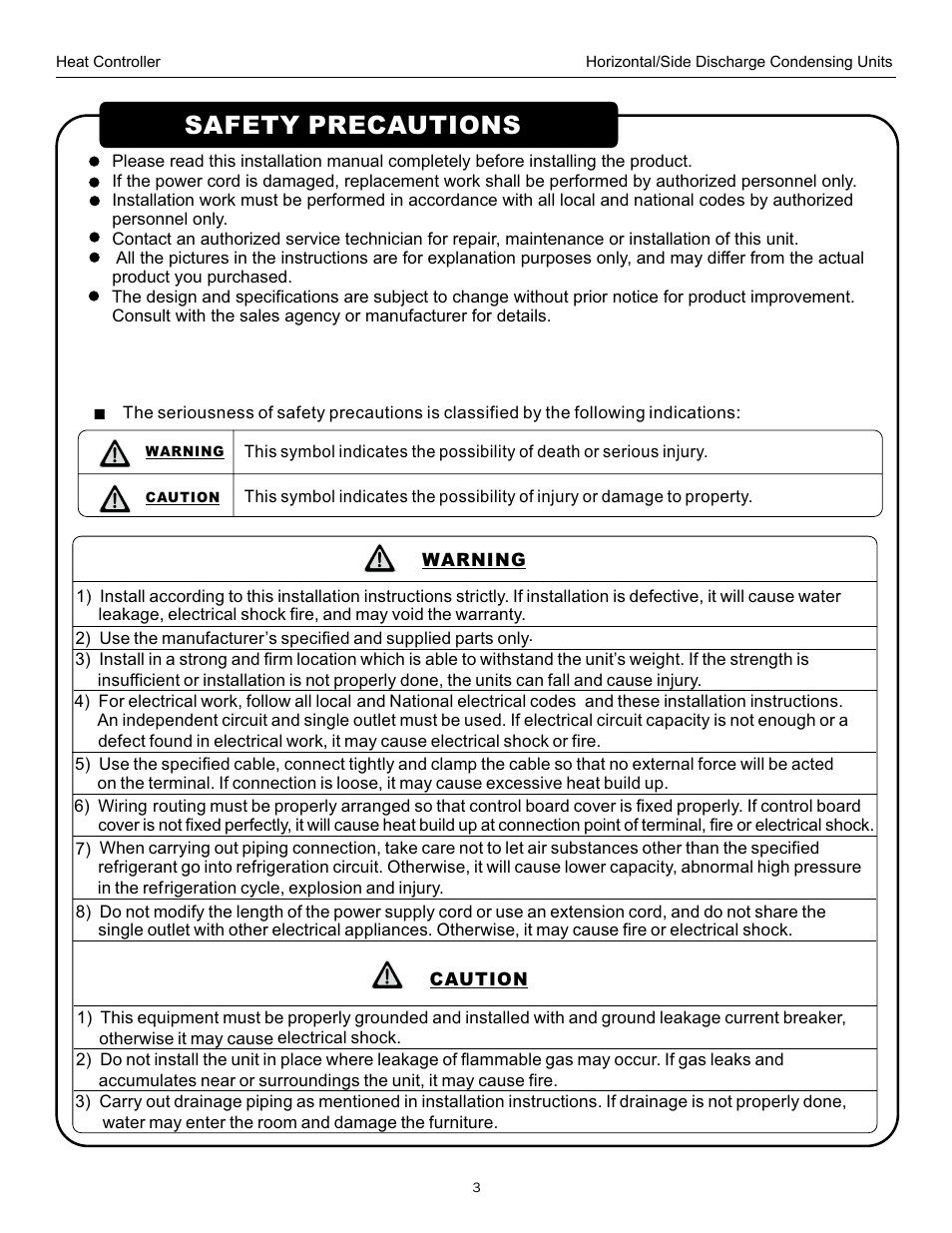 Safety precautions | Comfort-Aire CMA36SB-1 User Manual | Page 3 / 13