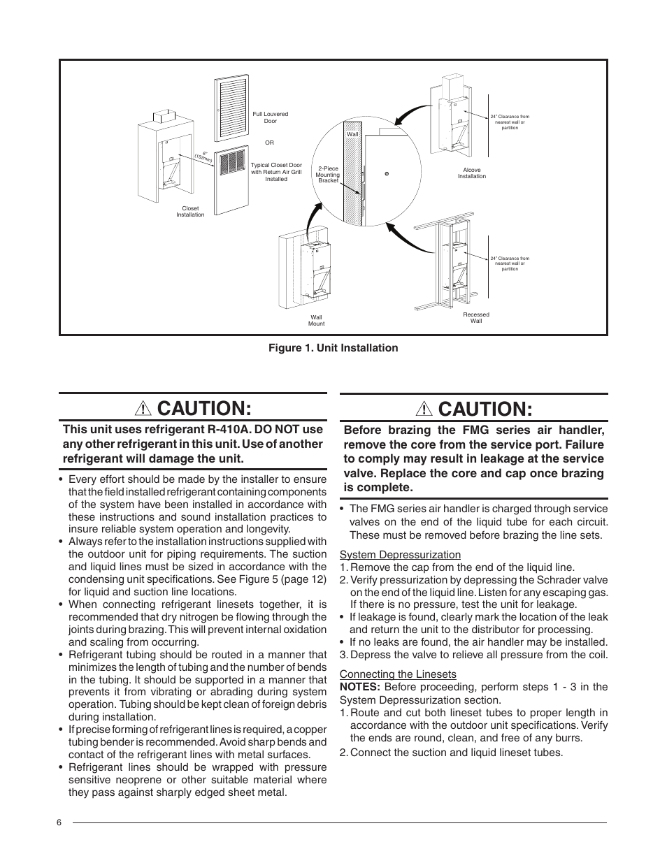 Caution | Comfort-Aire FMG****X1E Series User Manual | Page 6 / 20