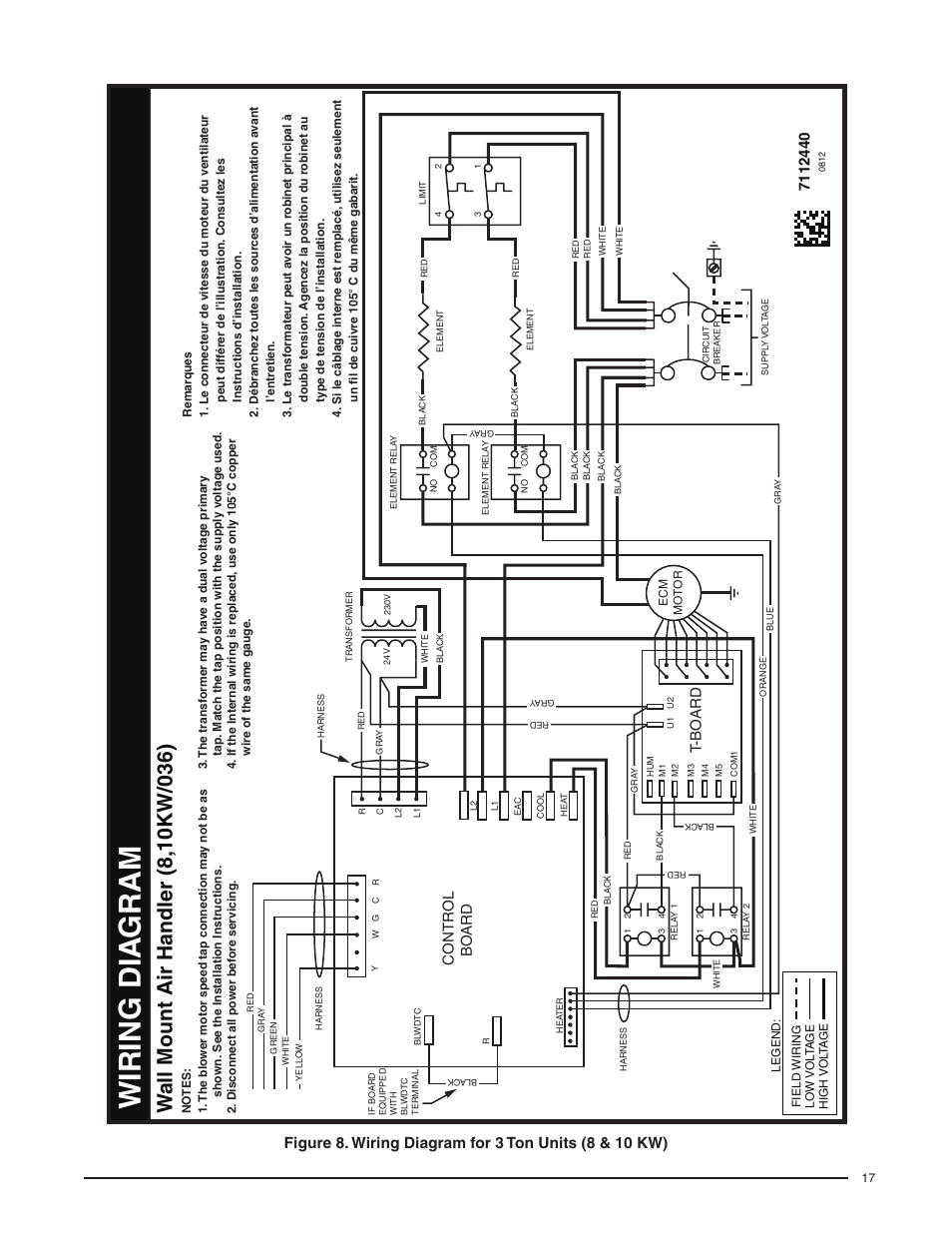Wiring dia gram, Contr ol bo ard, T-bo ard | Comfort-Aire FMG****F1E Series User Manual | Page 17 / 20
