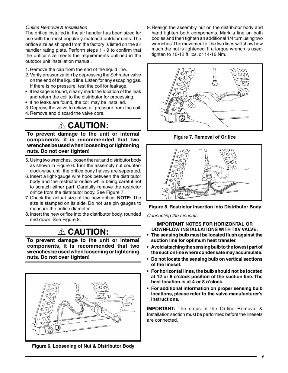 Caution | Comfort-Aire HCG**V1E Series User Manual | Page 9 / 32
