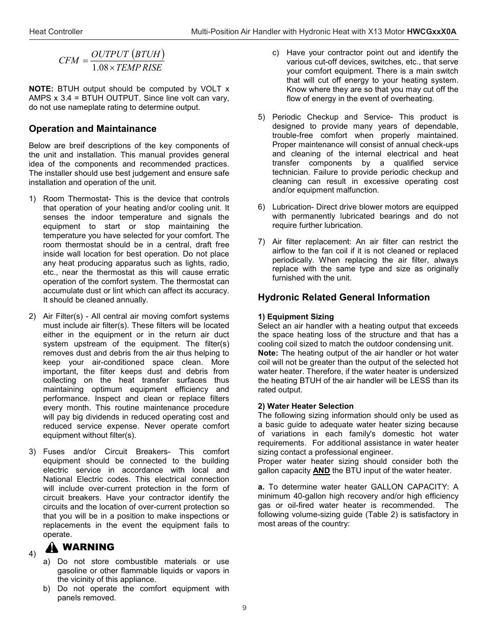 Comfort-Aire AFM42-60 User Manual | Page 9 / 16