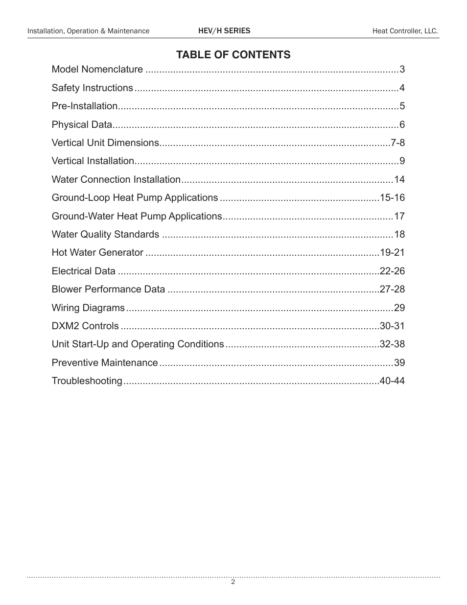 Comfort-Aire HEH Series 2 to 5 Tons User Manual | Page 2 / 46