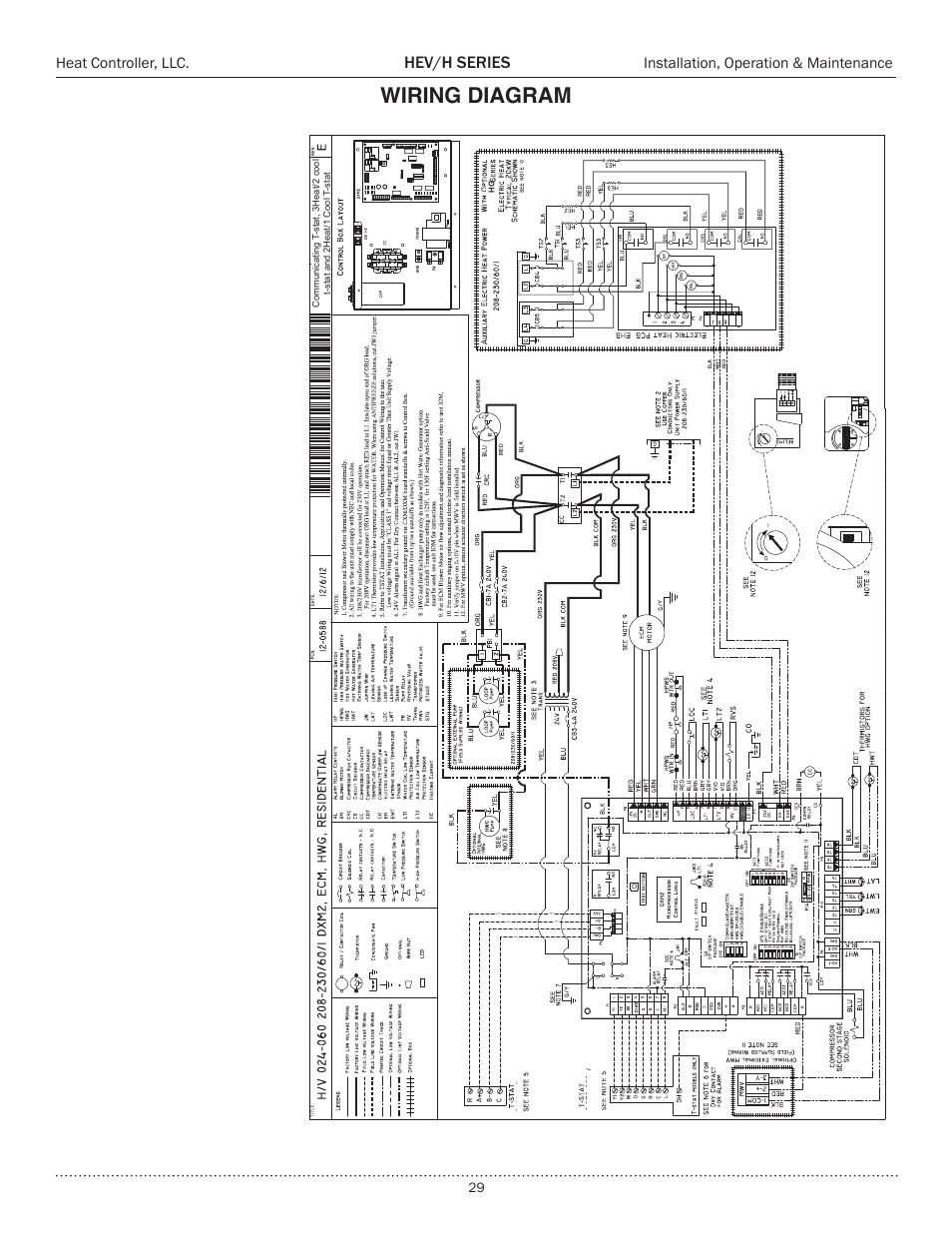 Wiring diagram, Hev/h series | Comfort-Aire HEH Series 2 to 5 Tons User Manual | Page 29 / 46
