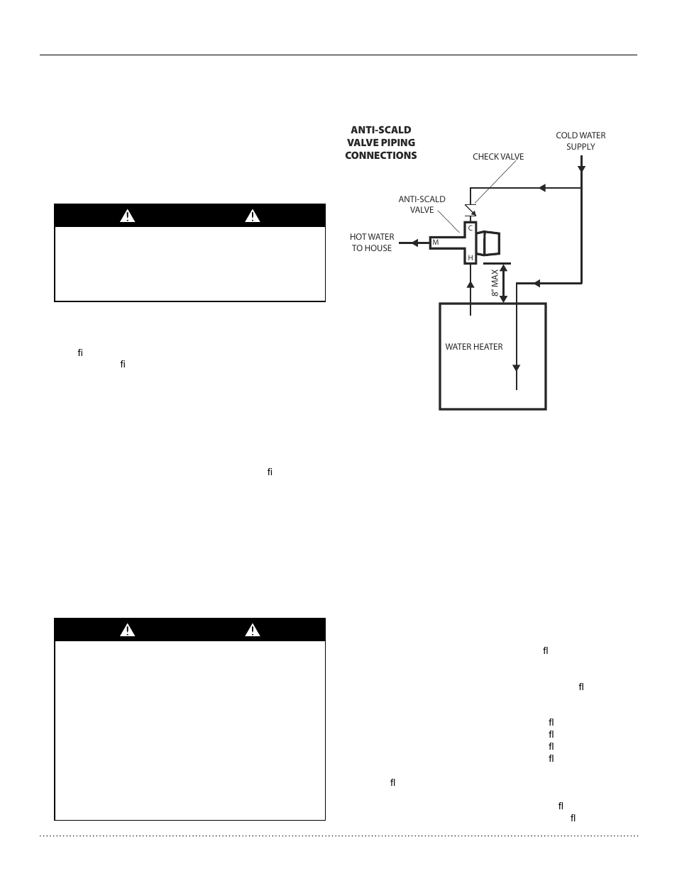 Hot water generator, Ѥ warning! ѥ ѥ warning! ѥ | Comfort-Aire HTH Series User Manual | Page 17 / 48