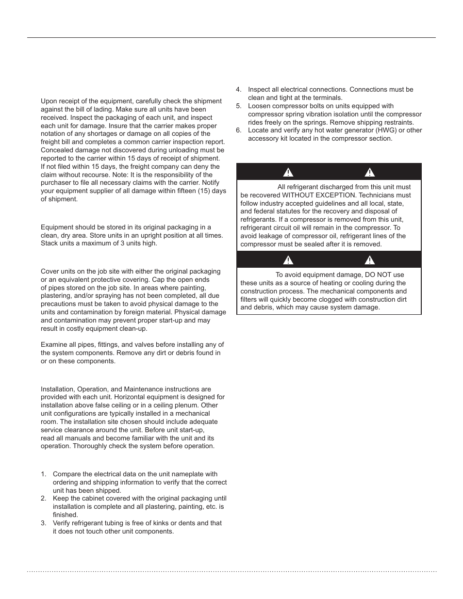 General information, Caution | Comfort-Aire HTS Series Split System,Two Stage, 2-5 Tons User Manual | Page 5 / 44