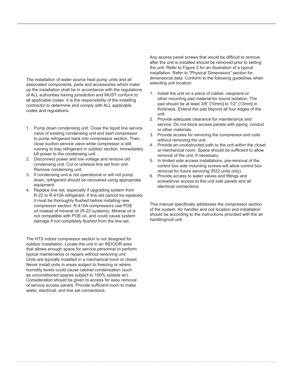 Installation | Comfort-Aire HTS Series Split System,Two Stage, 2-5 Tons User Manual | Page 8 / 44