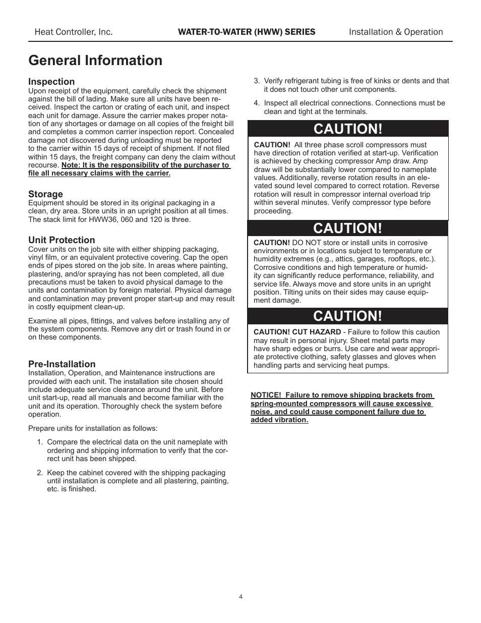 General information, Caution | Comfort-Aire HWW120 User Manual | Page 5 / 32