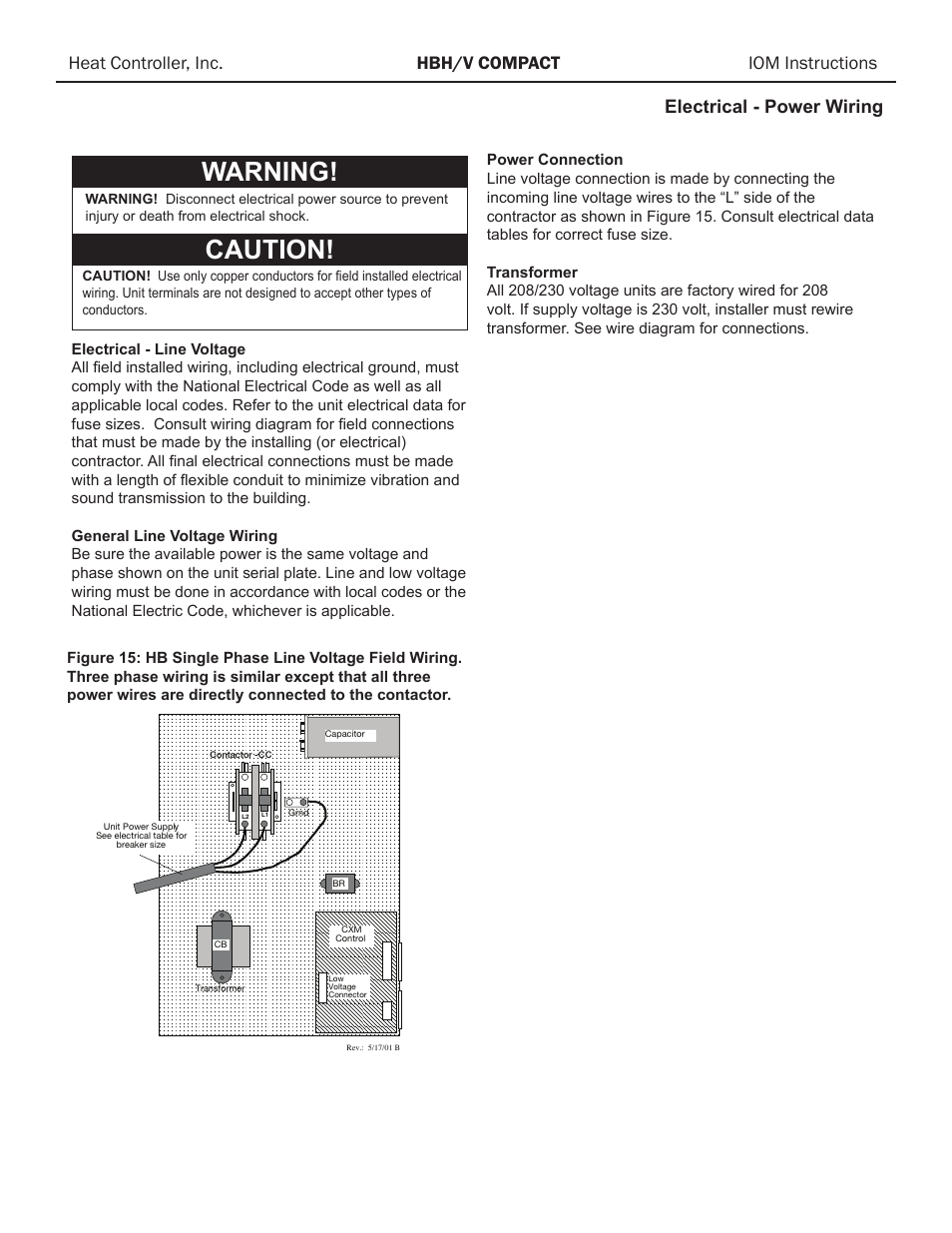 Caution! warning | Comfort-Aire HBH Series 1/2 to 5 Ton User Manual | Page 23 / 43