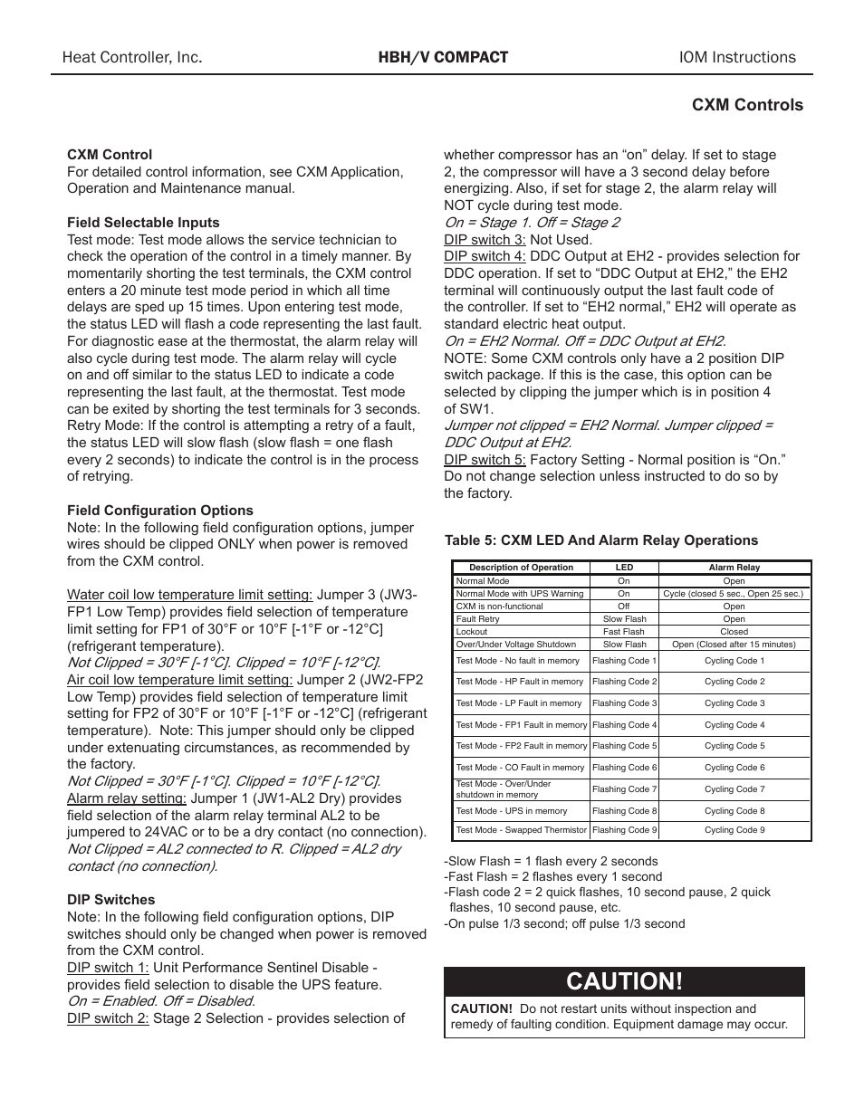 Caution | Comfort-Aire HBH Series 1/2 to 5 Ton User Manual | Page 27 / 43