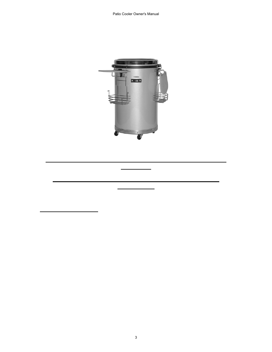Dc-50 beverage cooler iom.pdf, Party cooler, For your records | Patio cooler | Comfort-Aire DC-50 PATIO COOLER User Manual | Page 2 / 6