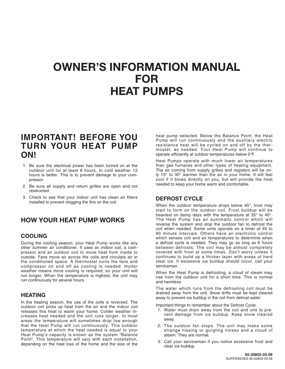Comfort-Aire HRG14 Series User Manual | 4 pages
