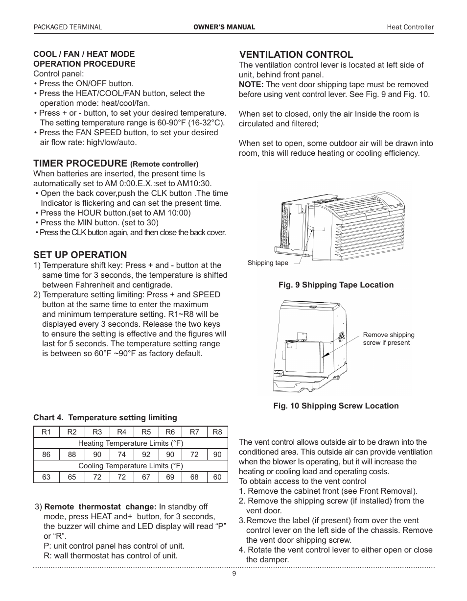 Comfort-Aire PTHP15A130A User Manual | Page 10 / 16