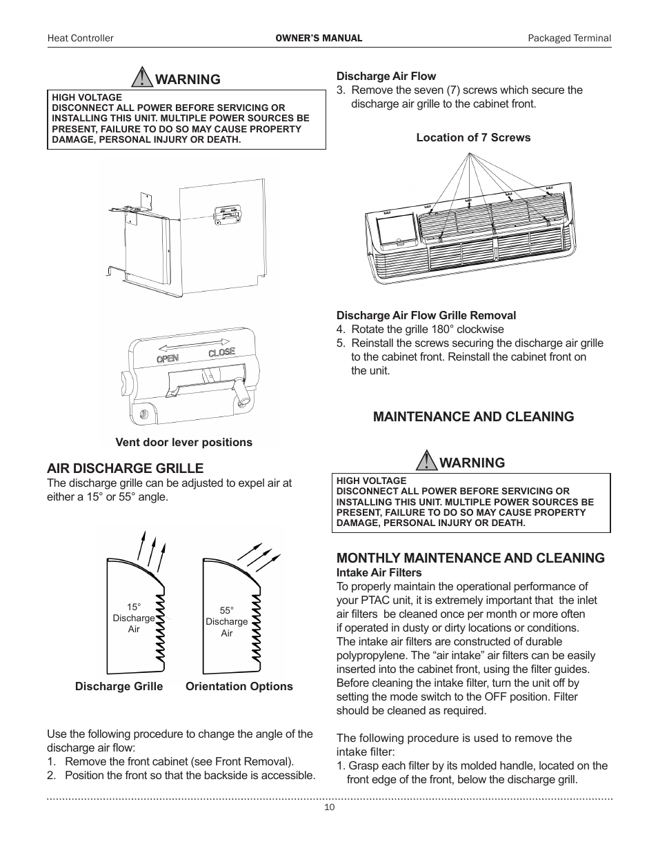 Comfort-Aire PTHP15A130A User Manual | Page 11 / 16