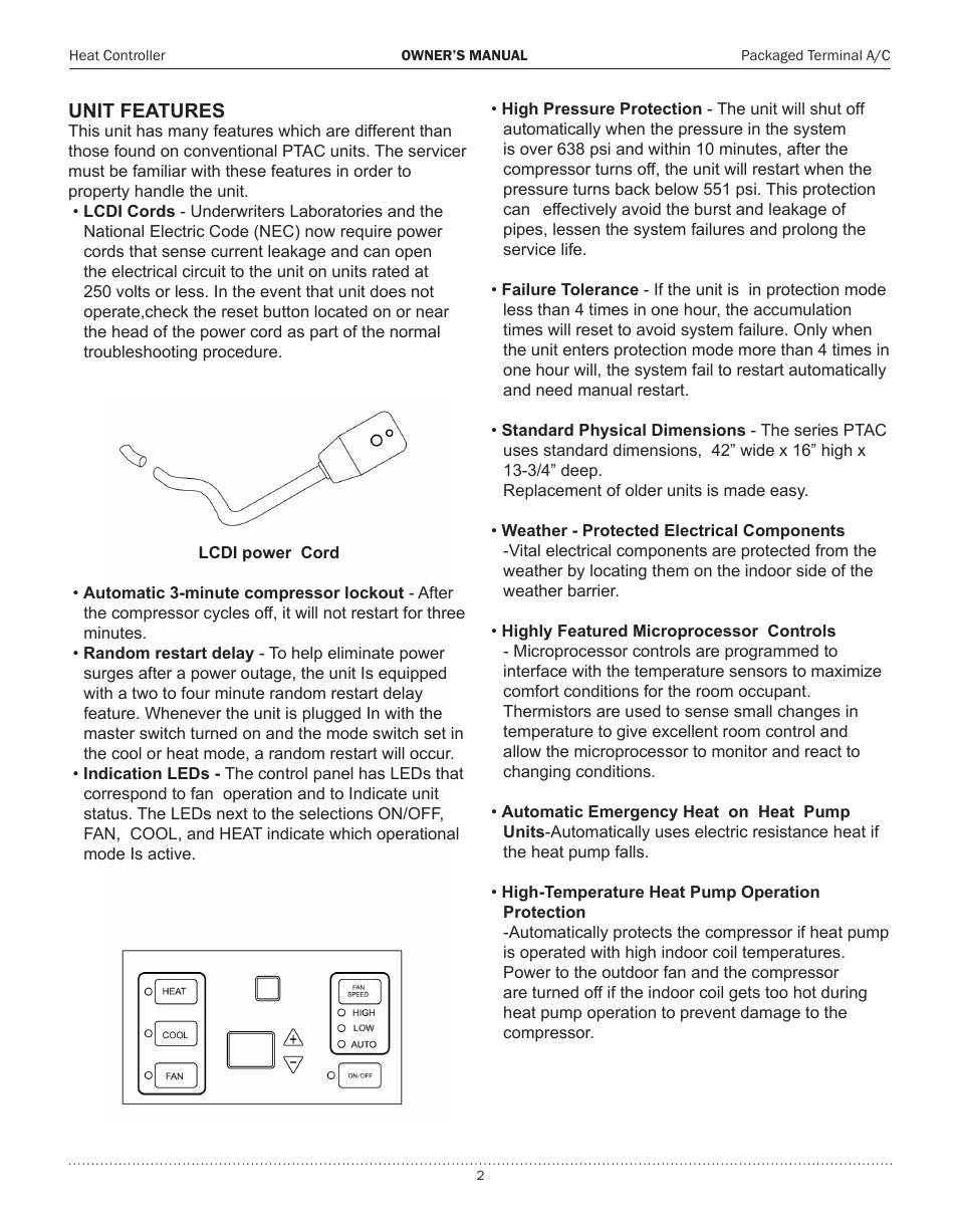 Comfort-Aire PTHP15A130A User Manual | Page 3 / 16