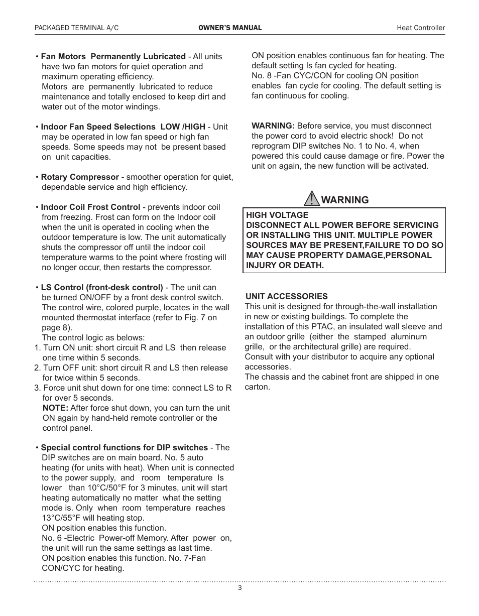 Comfort-Aire PTHP15A130A User Manual | Page 4 / 16