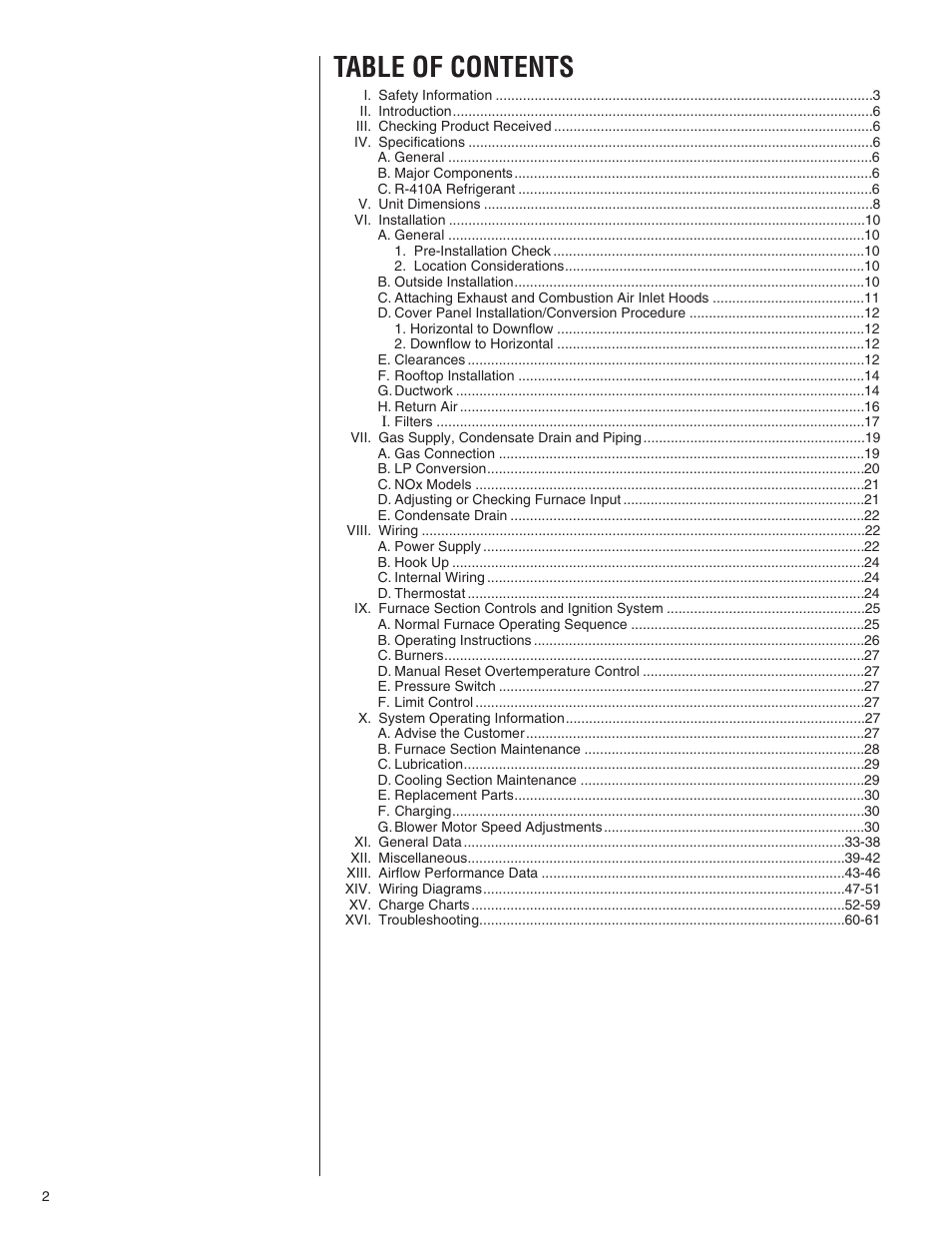 Comfort-Aire TGRG Series for R-410A User Manual | Page 2 / 64