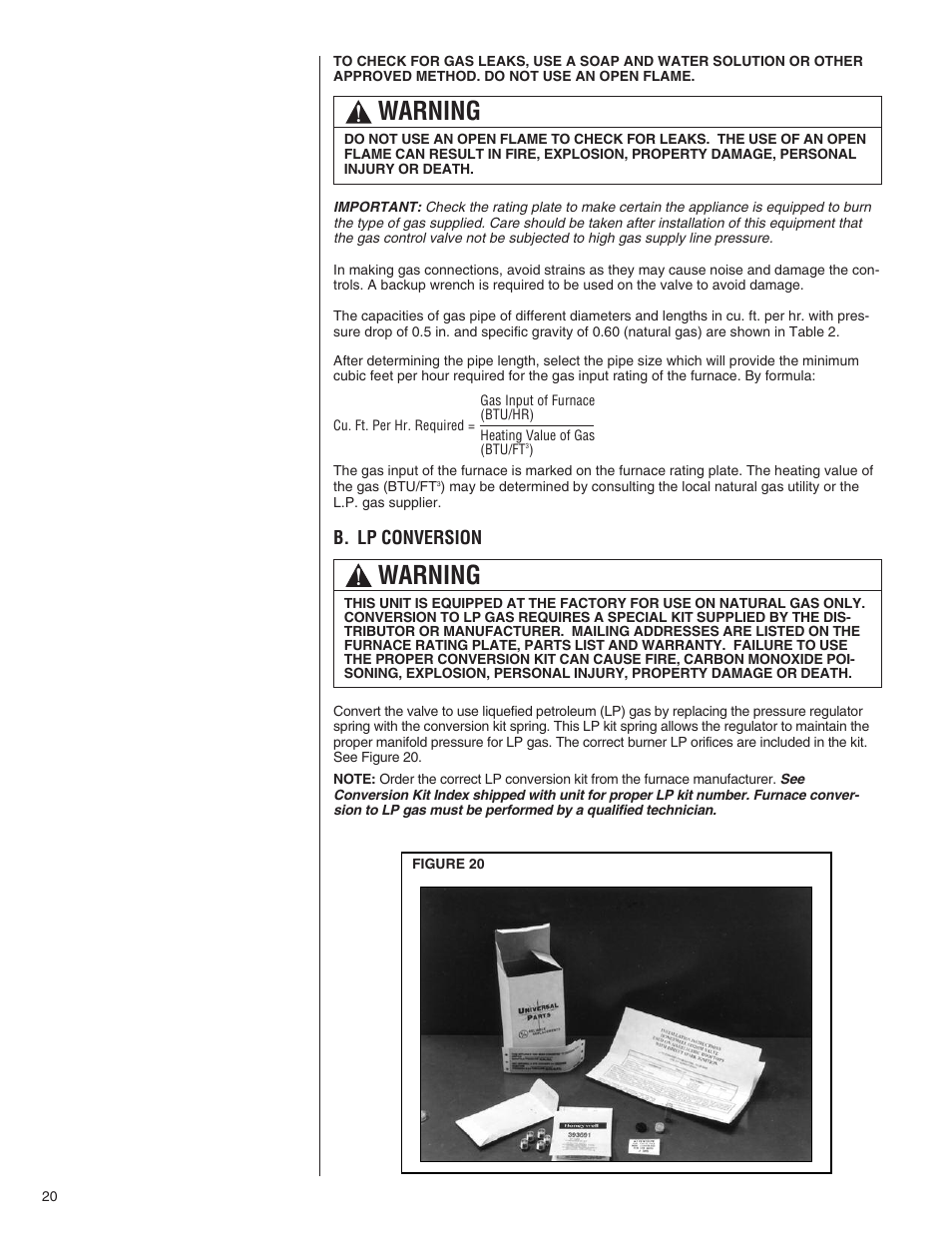 Warning | Comfort-Aire TGRG Series for R-410A User Manual | Page 20 / 64