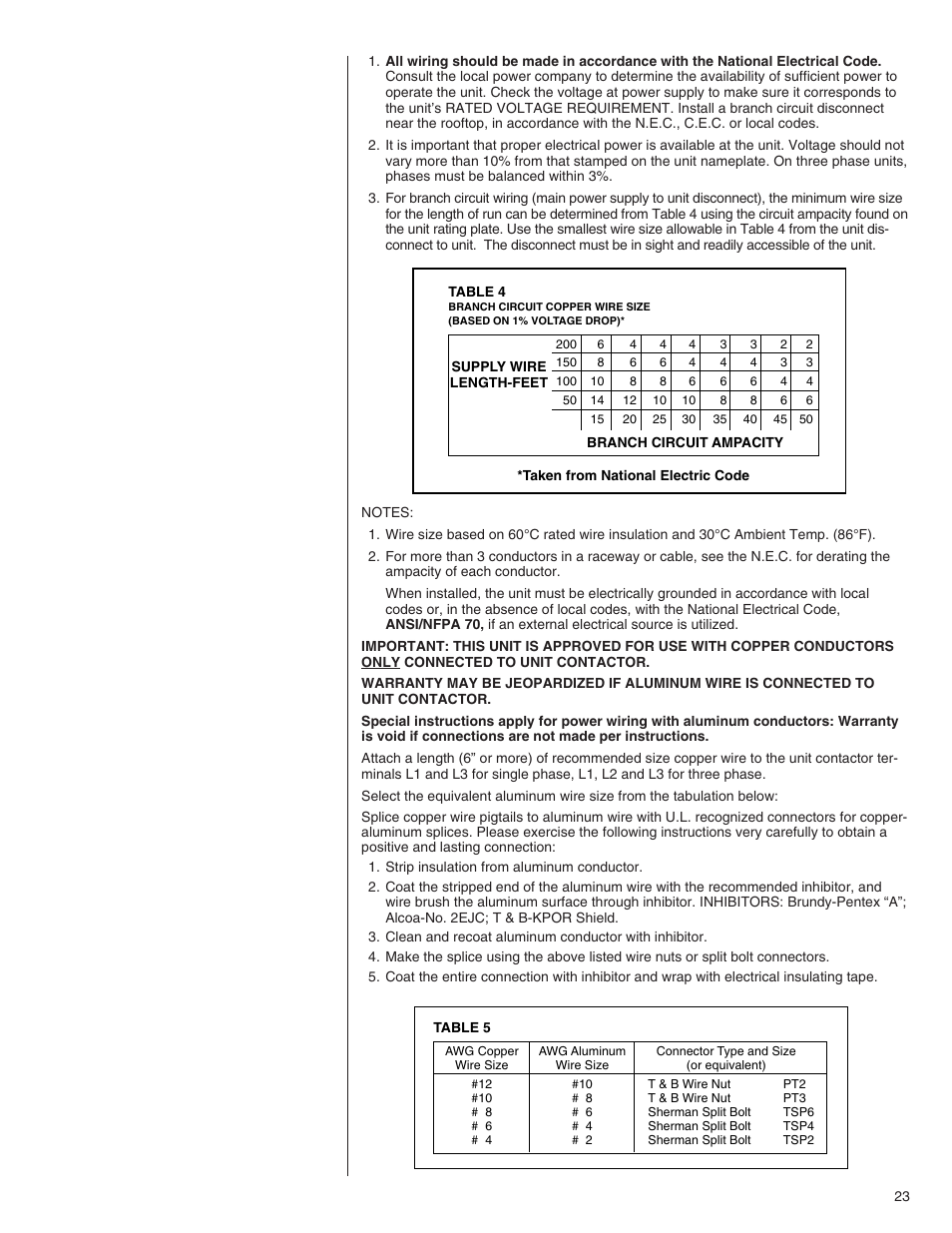 Comfort-Aire TGRG Series for R-410A User Manual | Page 23 / 64