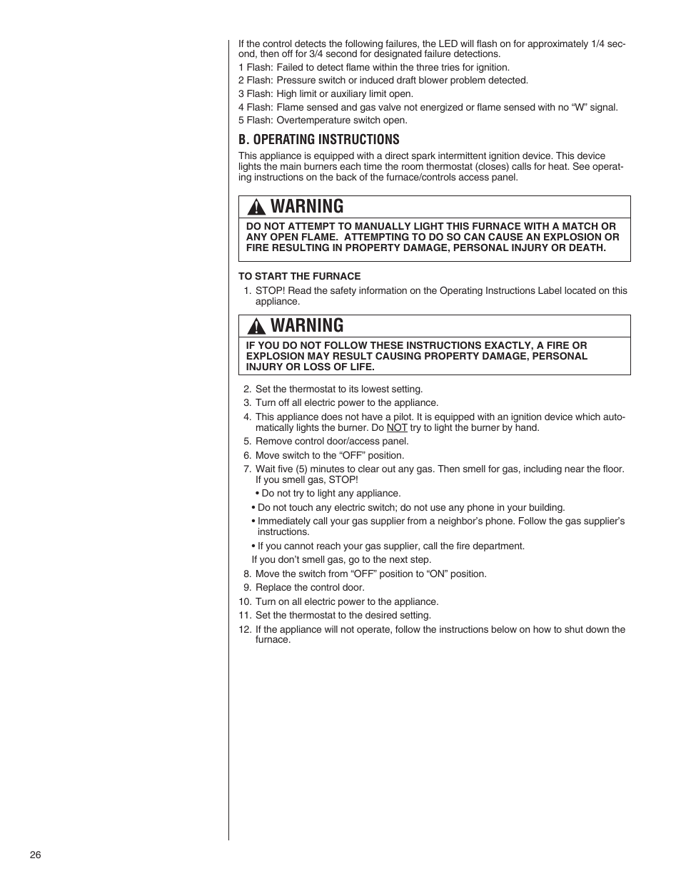 Warning | Comfort-Aire TGRG Series for R-410A User Manual | Page 26 / 64