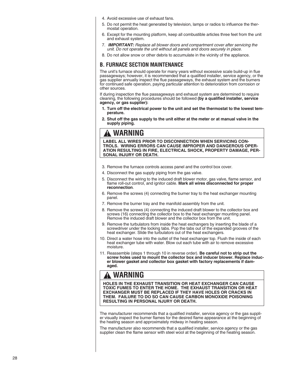 Warning | Comfort-Aire TGRG Series for R-410A User Manual | Page 28 / 64