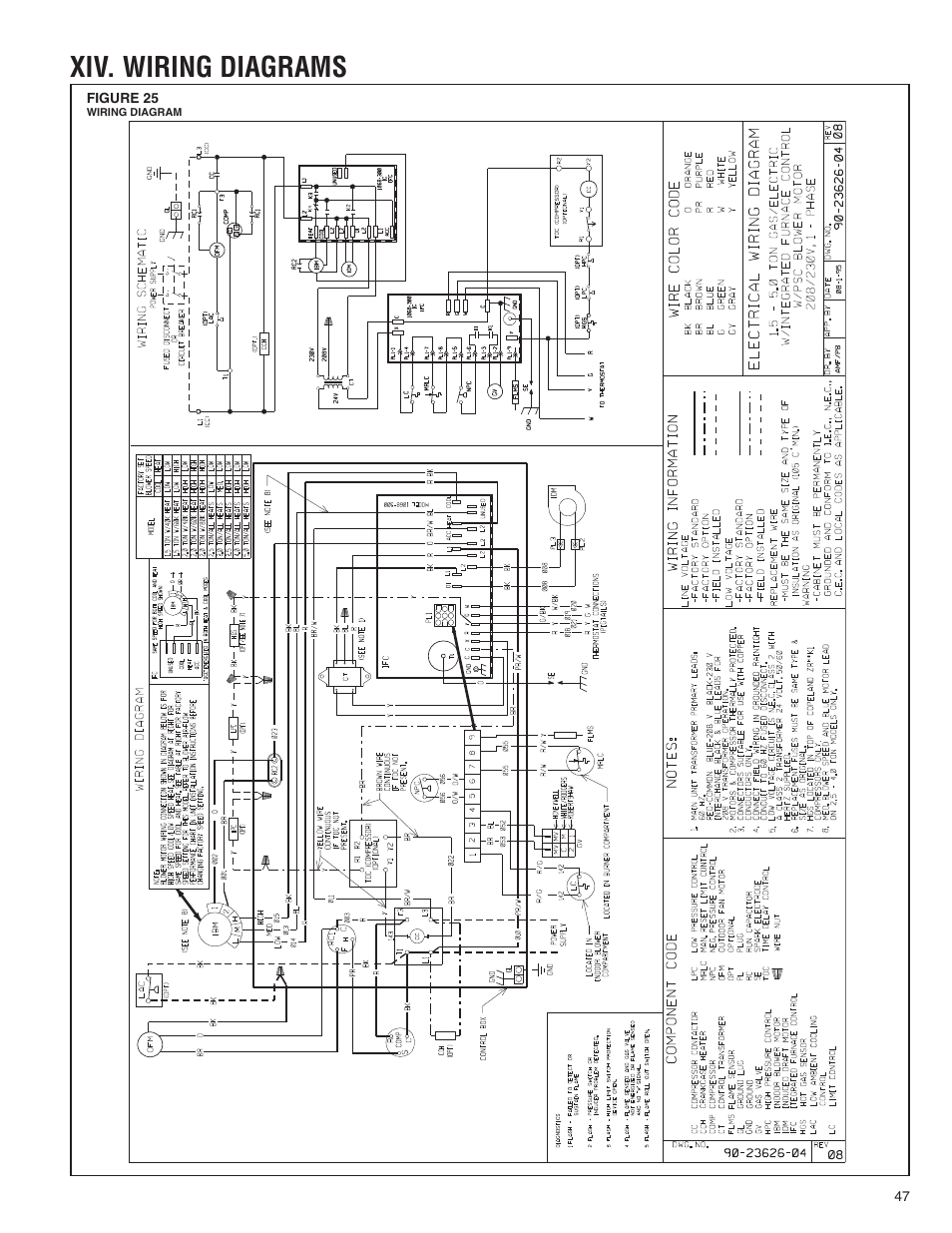 Xiv. wiring diagrams | Comfort-Aire TGRG Series for R-410A User Manual | Page 47 / 64