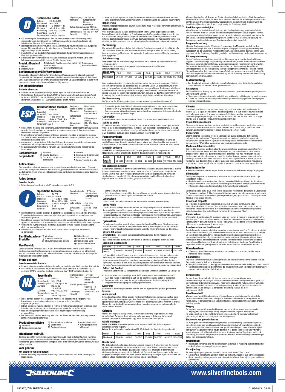 Silverline Sound Level Meter User Manual | Page 2 / 2