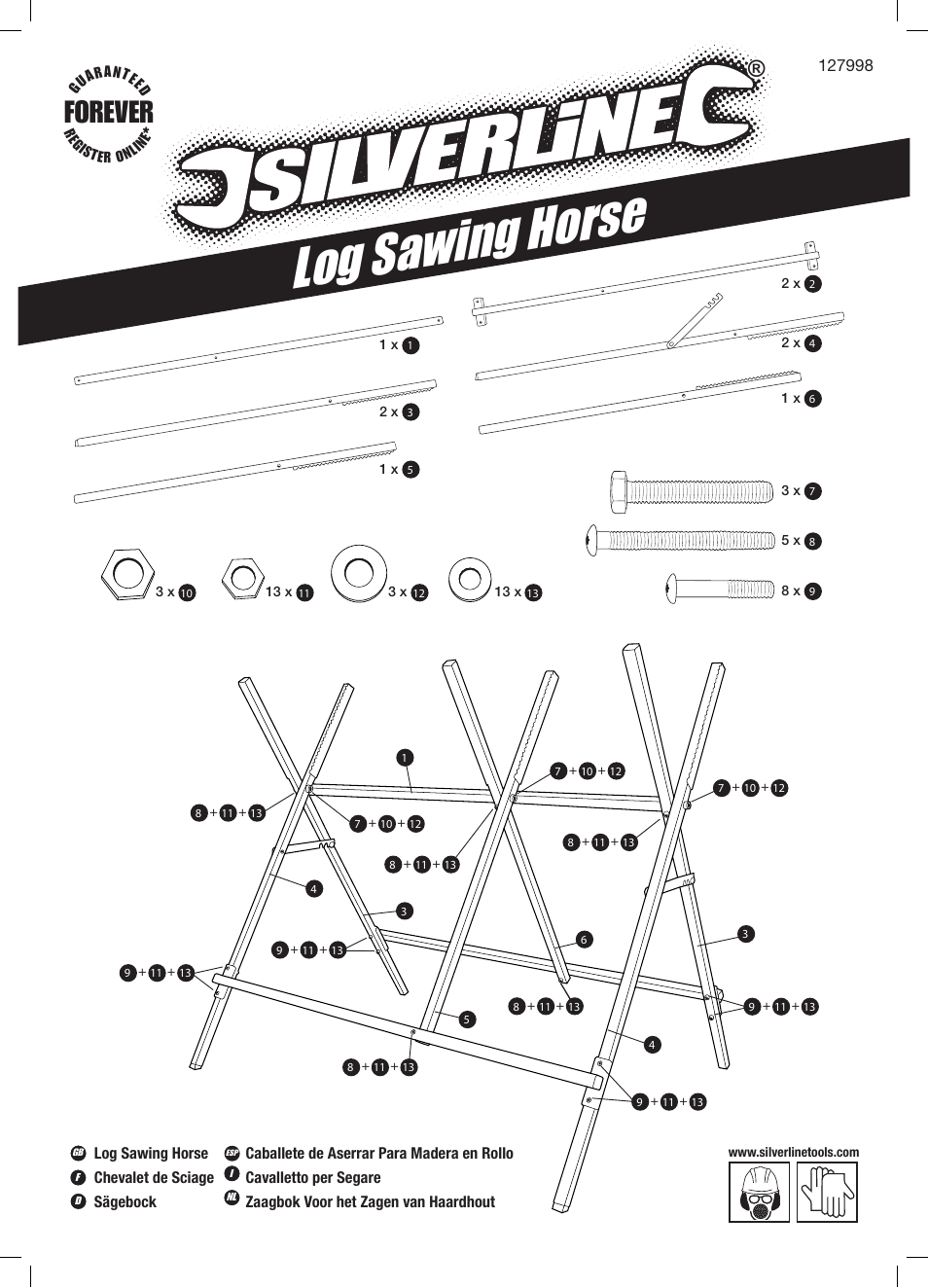 Silverline Log Saw Horse User Manual | 1 page