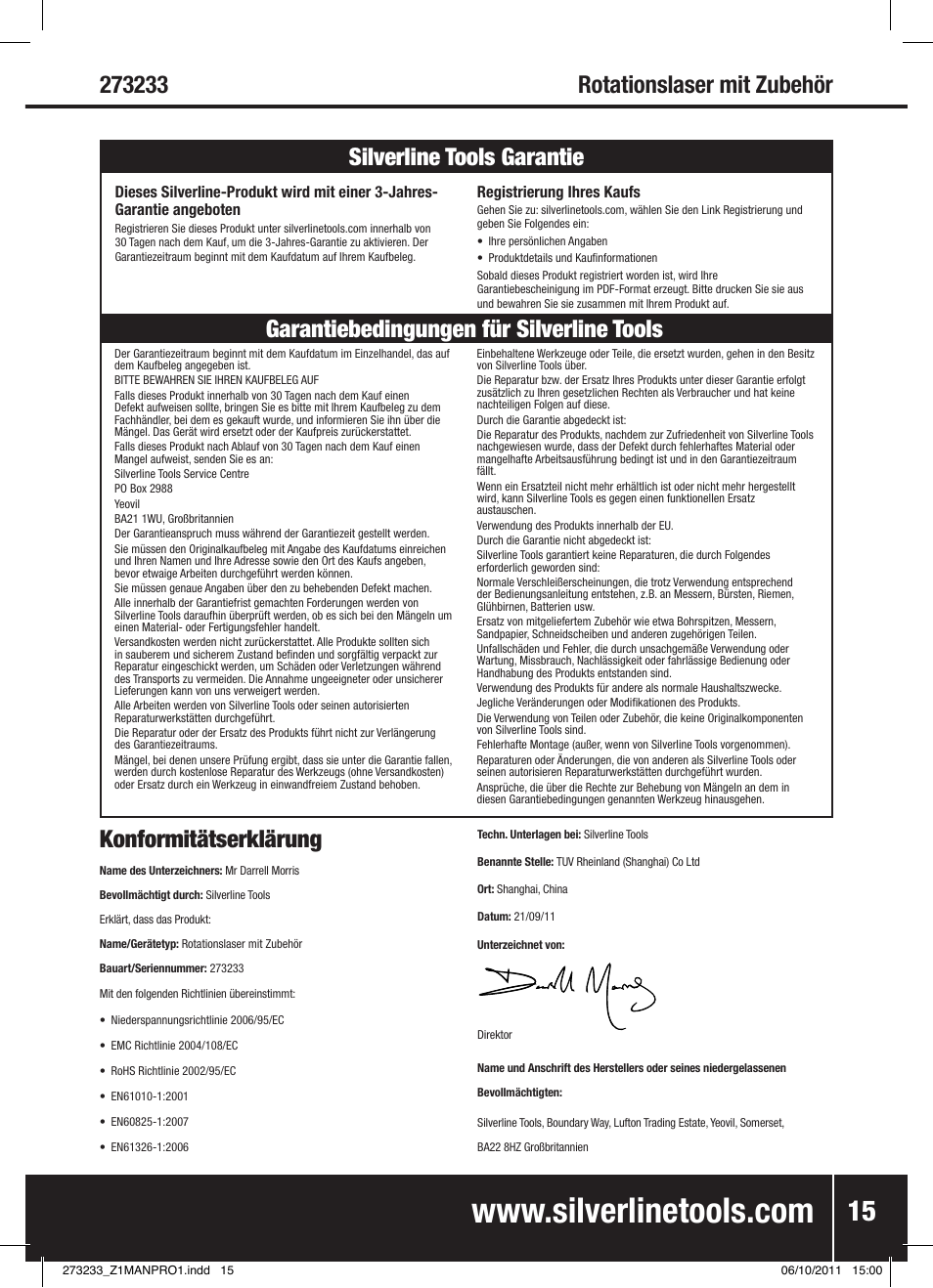 Silverline Rotary Laser Level Kit User Manual | Page 16 / 28