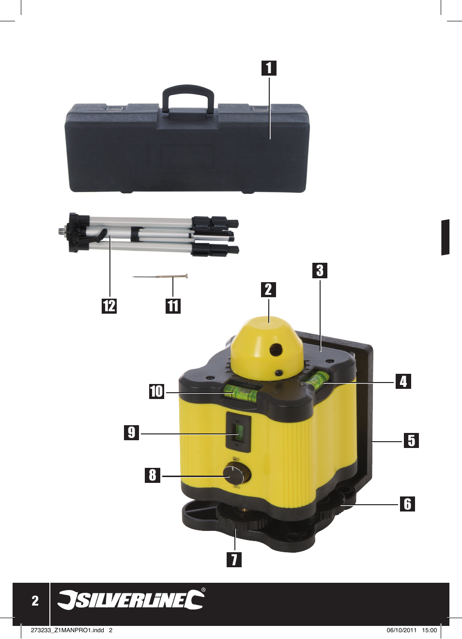 Rotary laser level kit | Silverline Rotary Laser Level Kit User Manual | Page 3 / 28