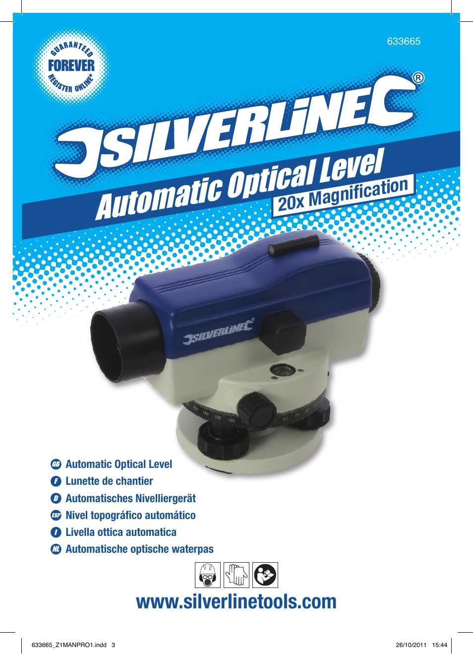 Automatic optical level, 20x magnification | Silverline Automatic Optical Level User Manual | Page 2 / 28