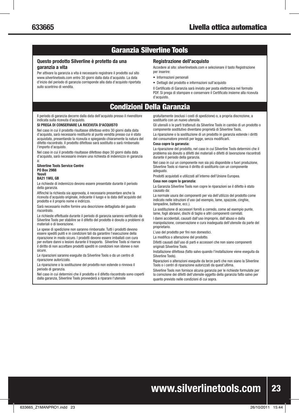Silverline Automatic Optical Level User Manual | Page 24 / 28