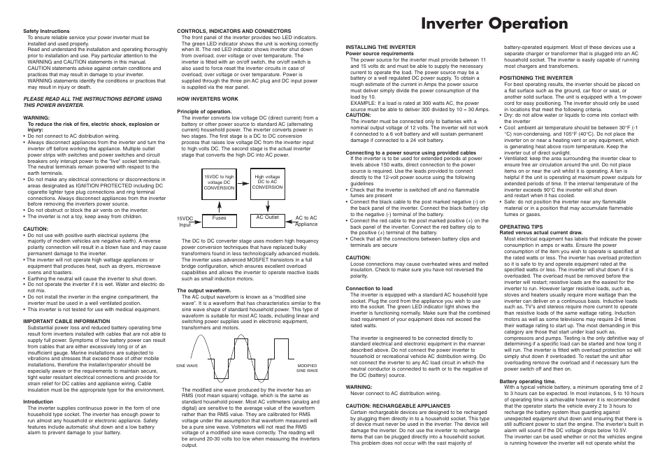 Inverter operation | Silverline Tyrolean Gun User Manual | Page 2 / 3