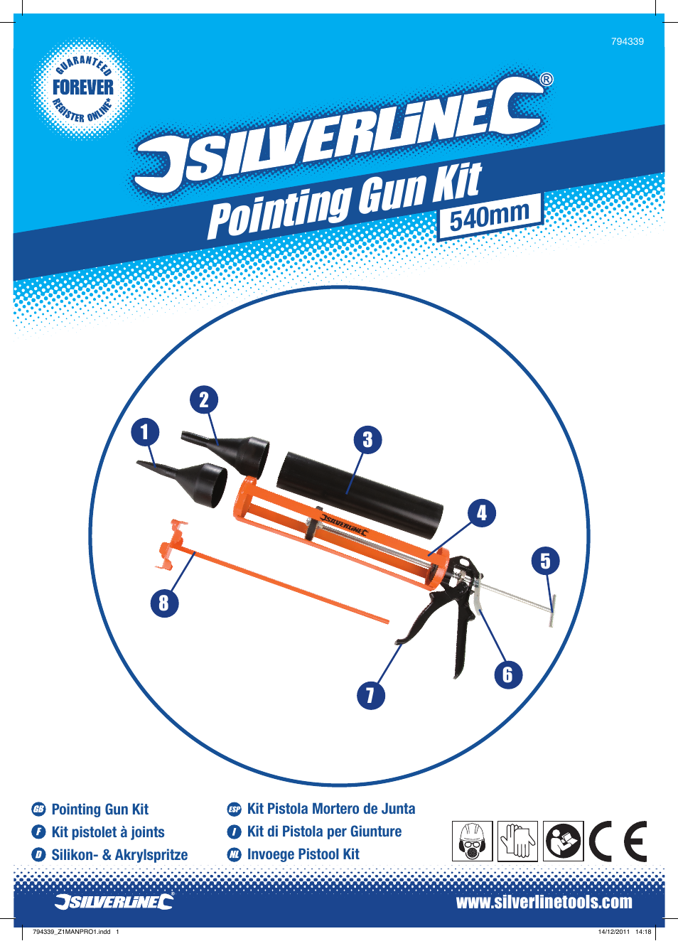 Silverline Pointing Gun Kit User Manual | 4 pages