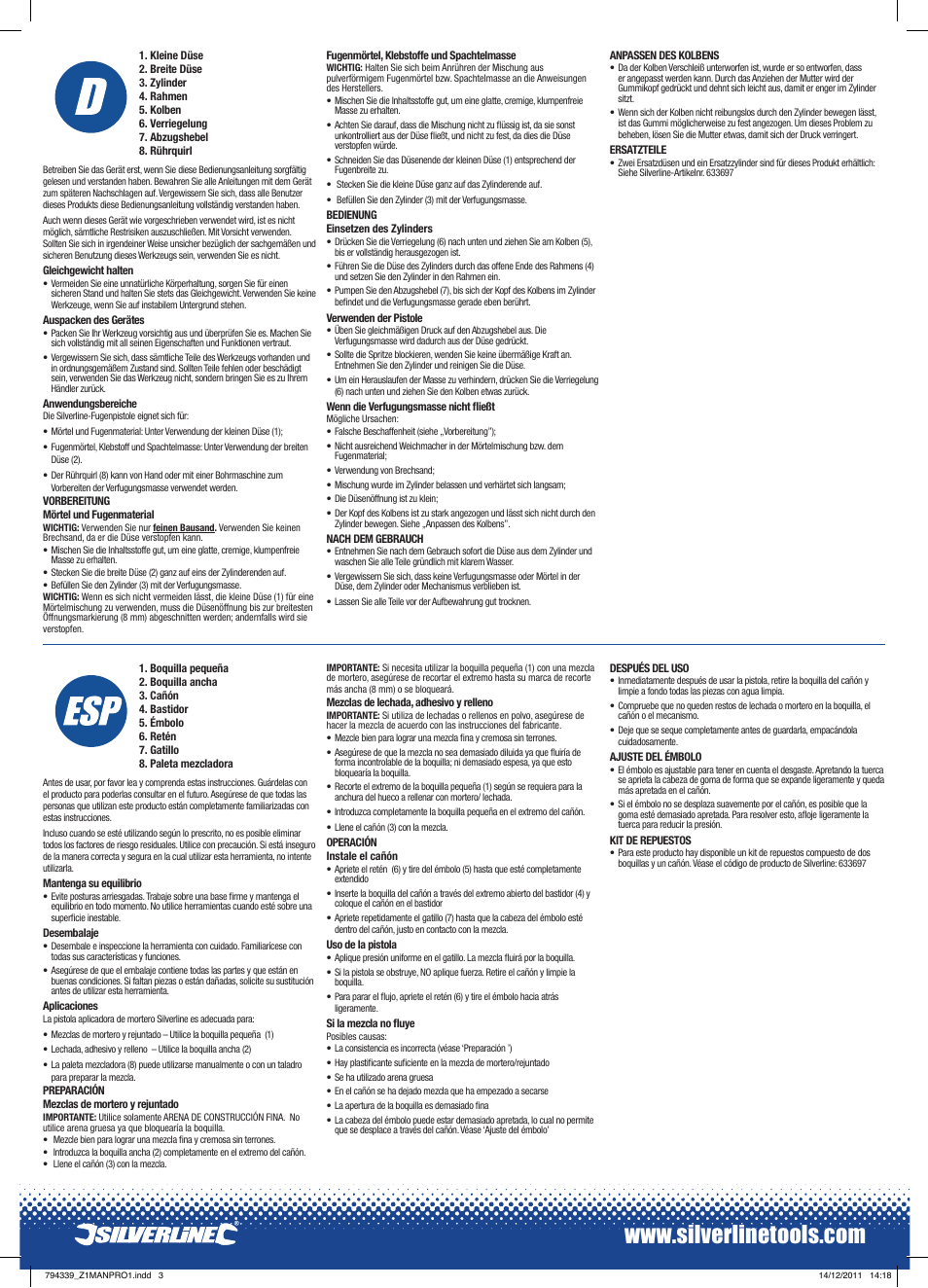 Silverline Pointing Gun Kit User Manual | Page 3 / 4