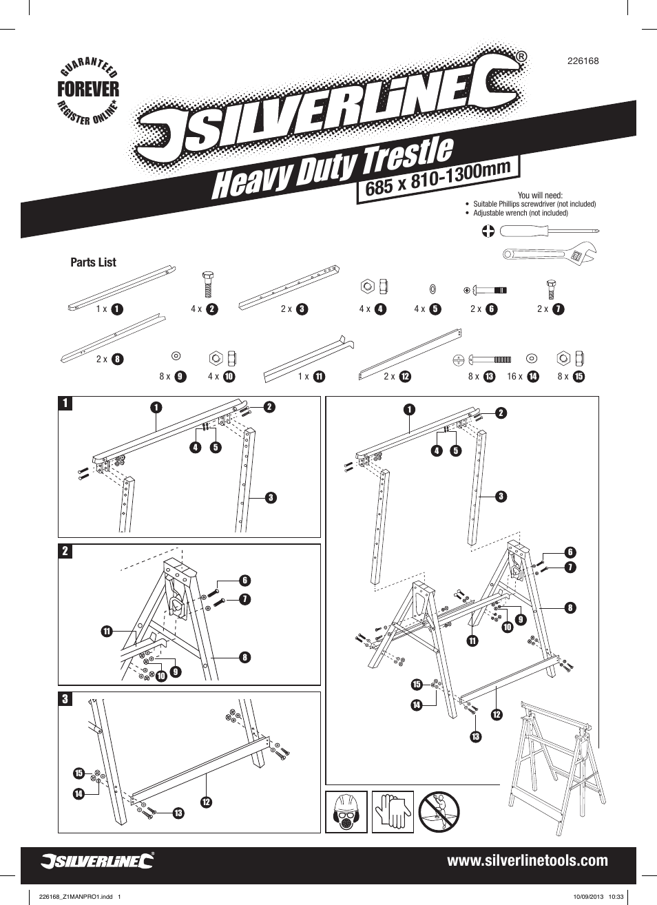 Silverline Heavy Duty Trestle User Manual | 1 page