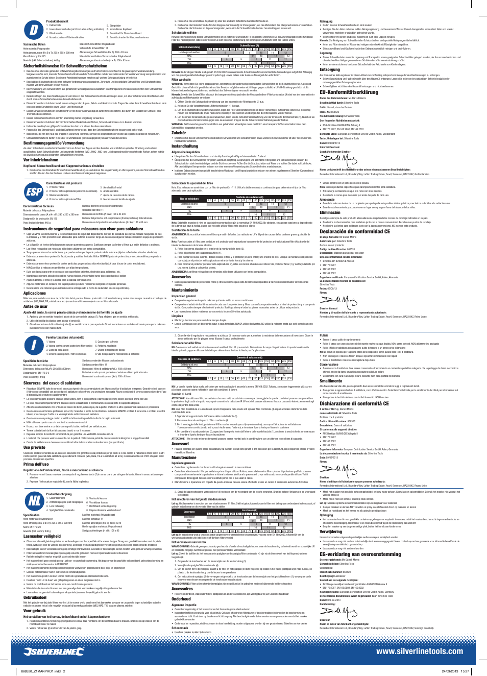 Nl i f, Nl i | Silverline Welders Helmet User Manual | Page 2 / 2
