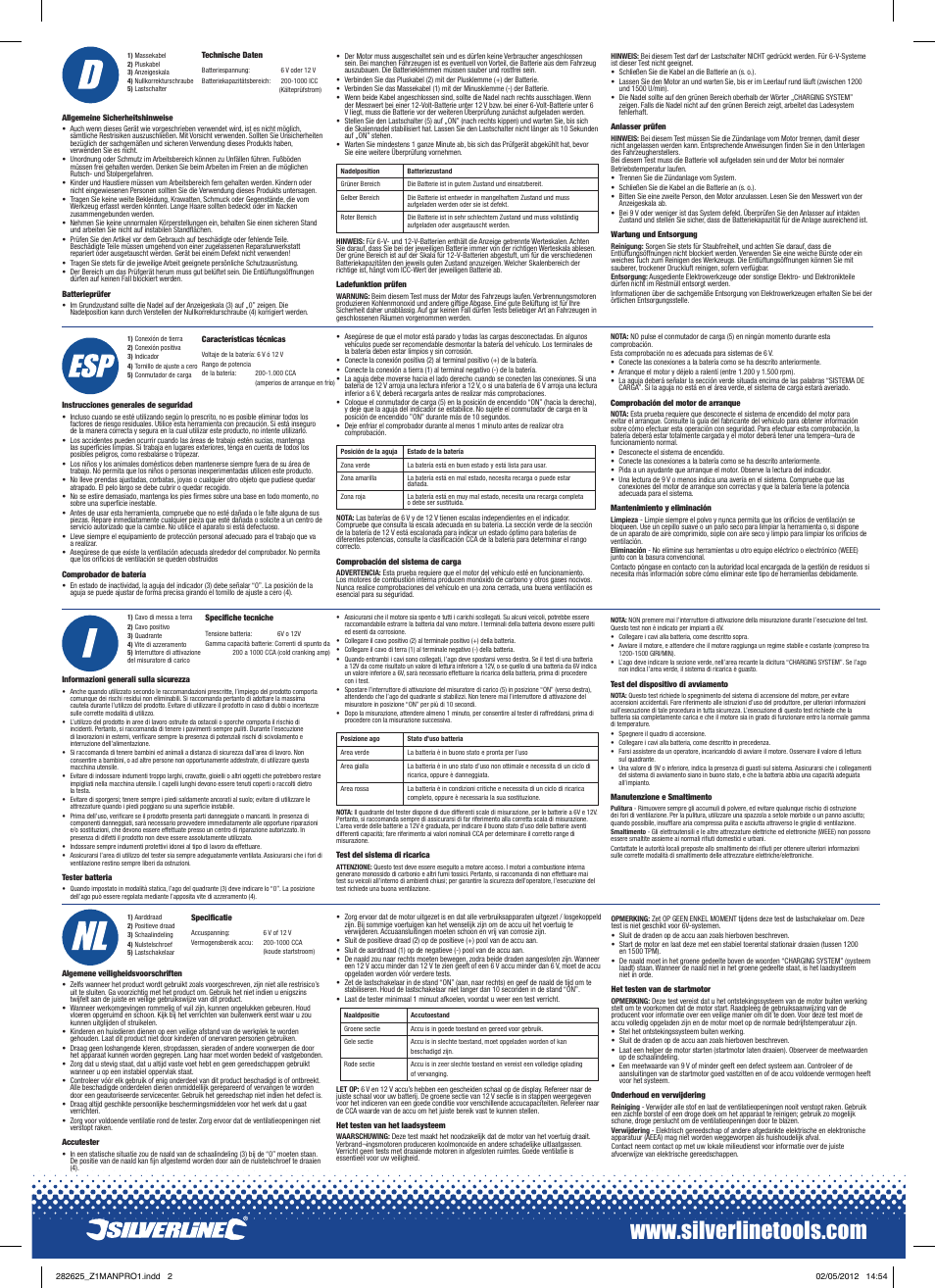 Silverline Battery & Charging System Tester User Manual | Page 2 / 2