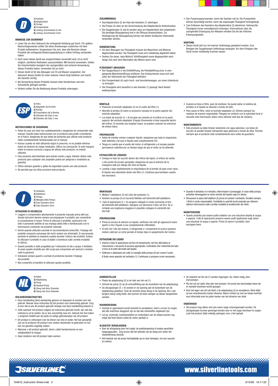 Nl i f, Nl i | Silverline Oil & Fluid Extractor Pump 1.5Ltr User Manual | Page 2 / 2