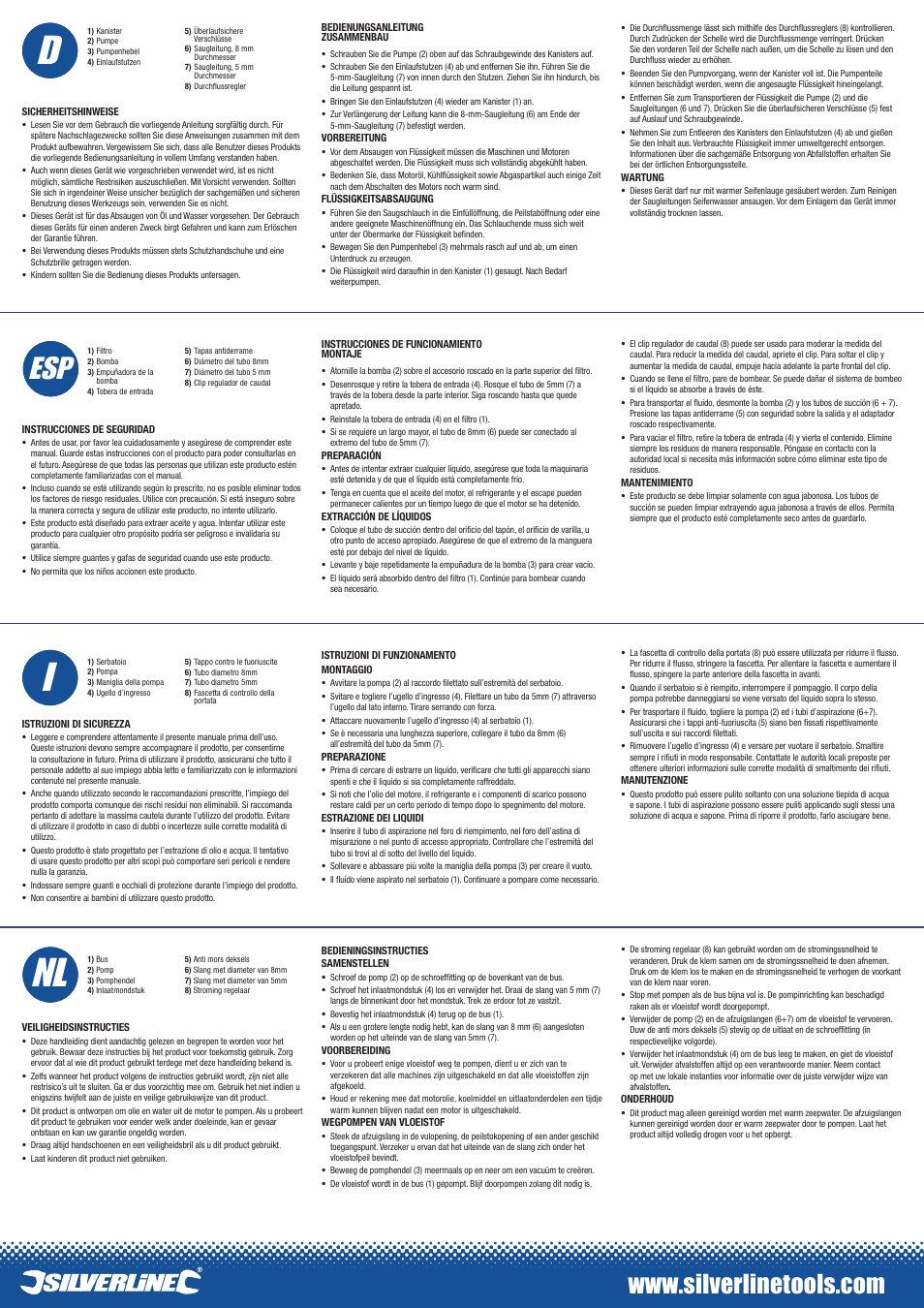 Nl i f, Nl i | Silverline Oil & Fluid Extractor Pump 4Ltr User Manual | Page 2 / 2