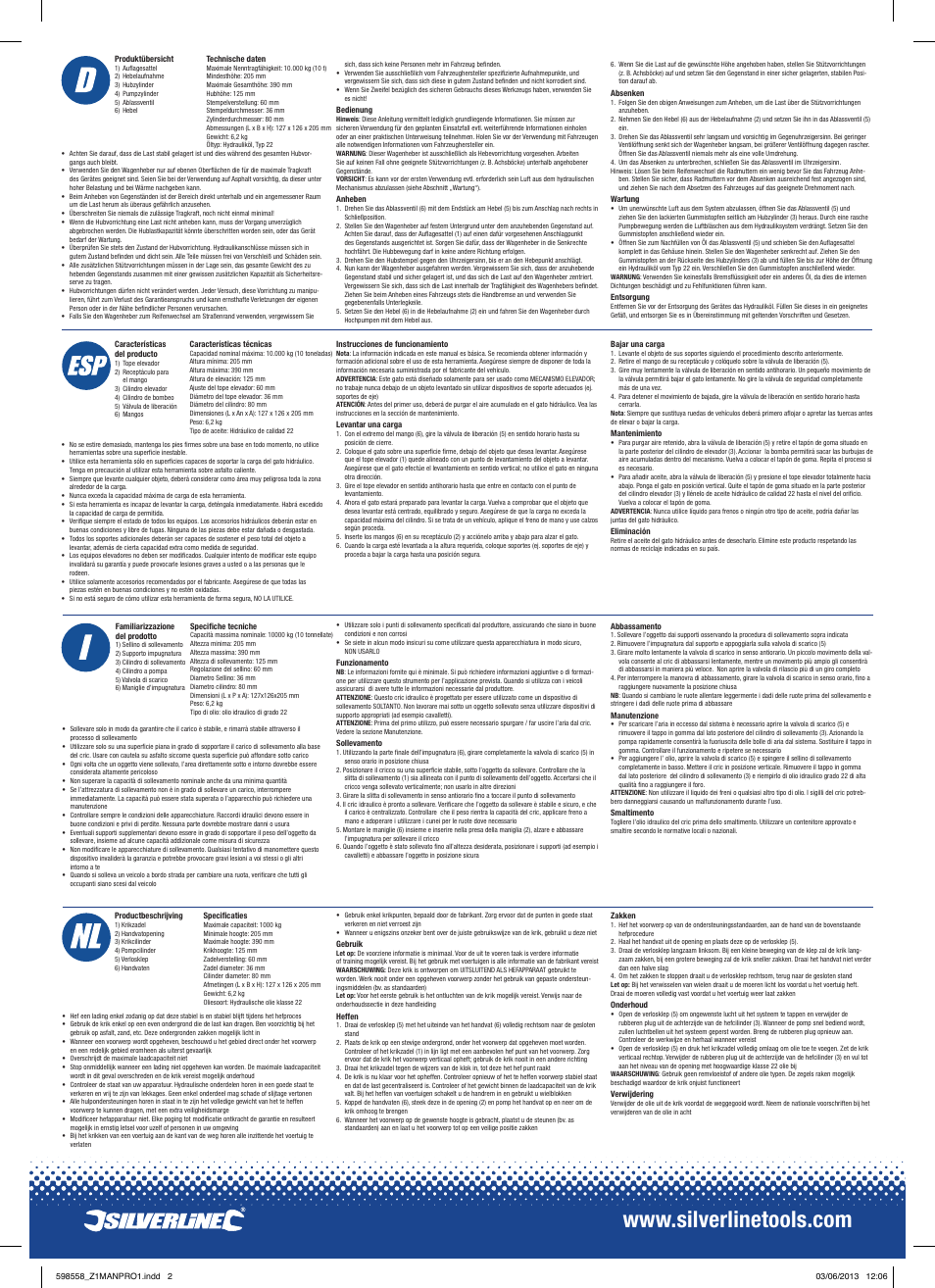 Silverline Hydraulic Bottle Jacks User Manual | Page 2 / 2