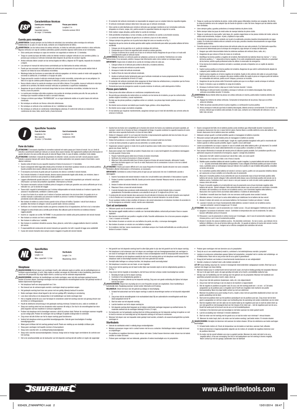 Silverline Car Emergency Kit 9pce User Manual | Page 2 / 2