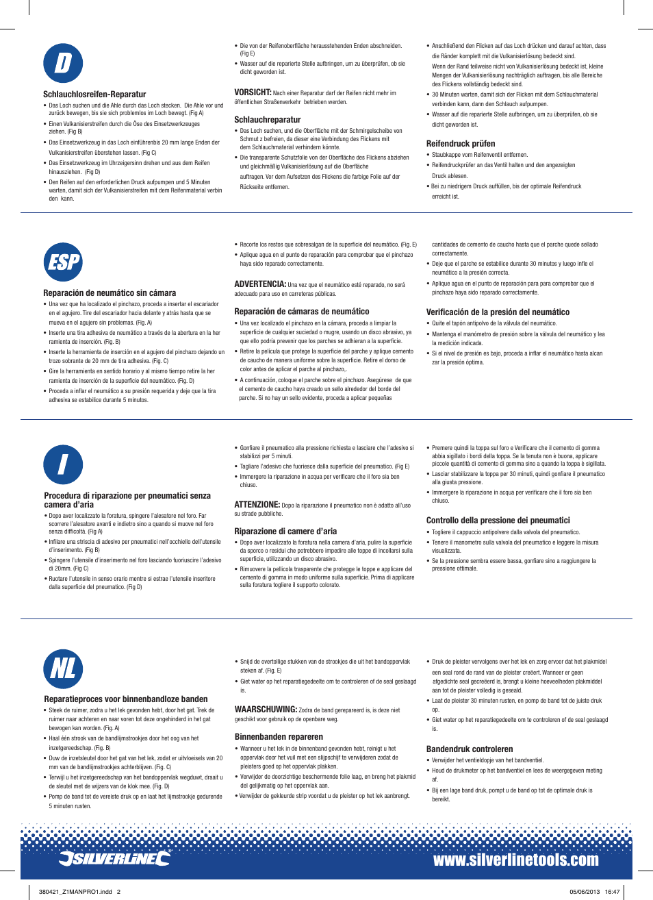 Silverline Tyre Repair Kit User Manual | Page 2 / 2