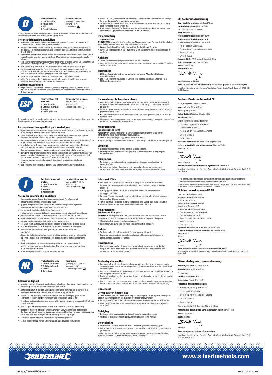 Nl i | Silverline Soldering Iron 15W User Manual | Page 2 / 2