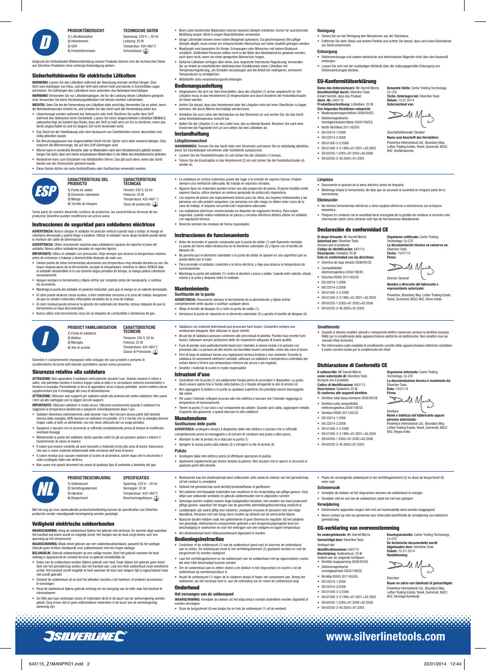 Nl i | Silverline Soldering Iron 25W User Manual | Page 2 / 2