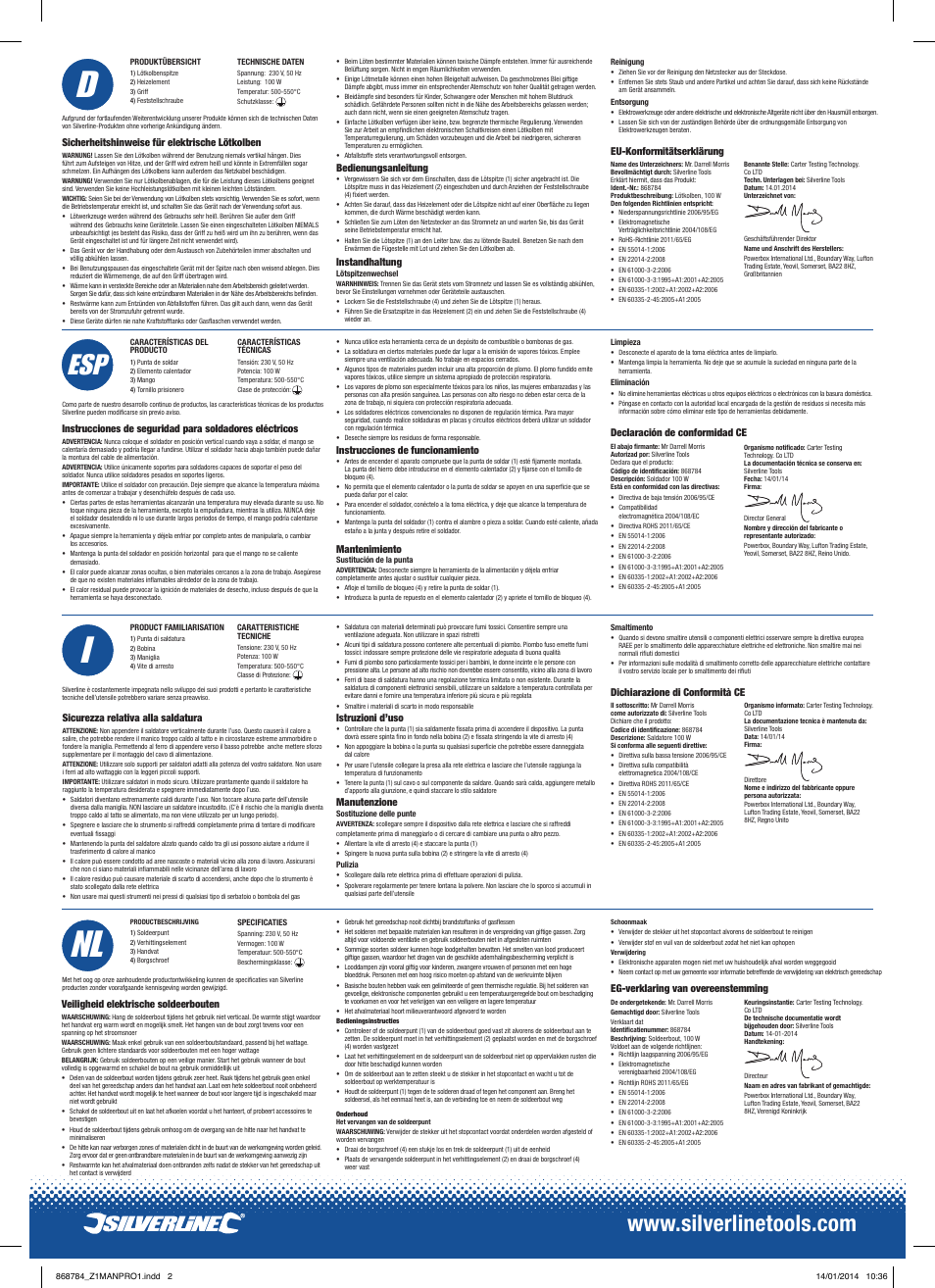 Nl i | Silverline Soldering Iron 100W User Manual | Page 2 / 2