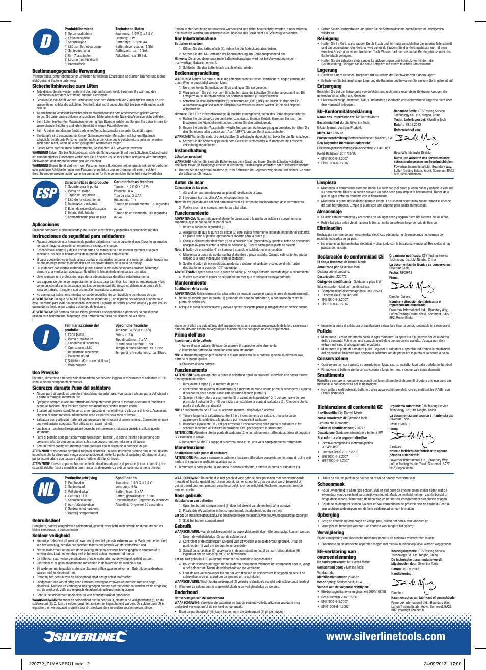 Nl i | Silverline Battery-Powered Soldering Iron 8W User Manual | Page 2 / 2