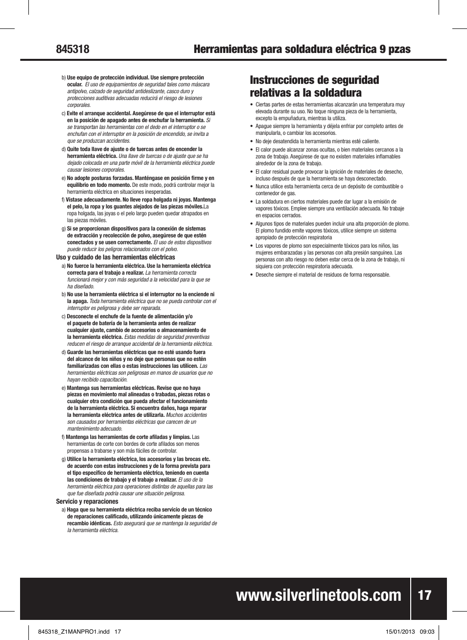 Silverline Electric Soldering Kit 9pce User Manual | Page 18 / 28