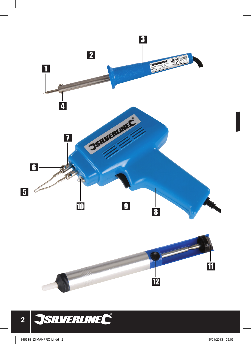 Silverline Electric Soldering Kit 9pce User Manual | Page 3 / 28