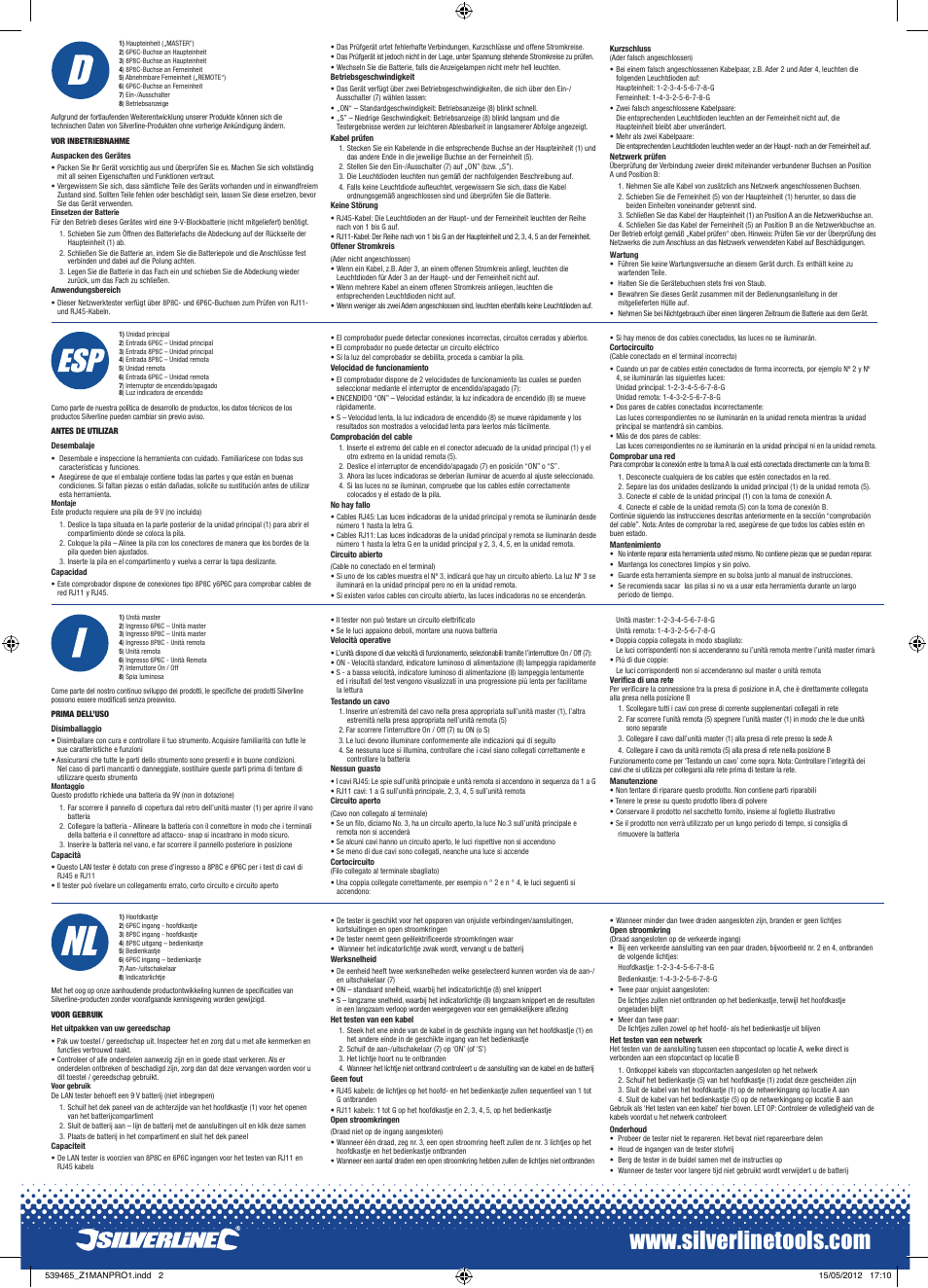Silverline LAN Tester User Manual | Page 2 / 2