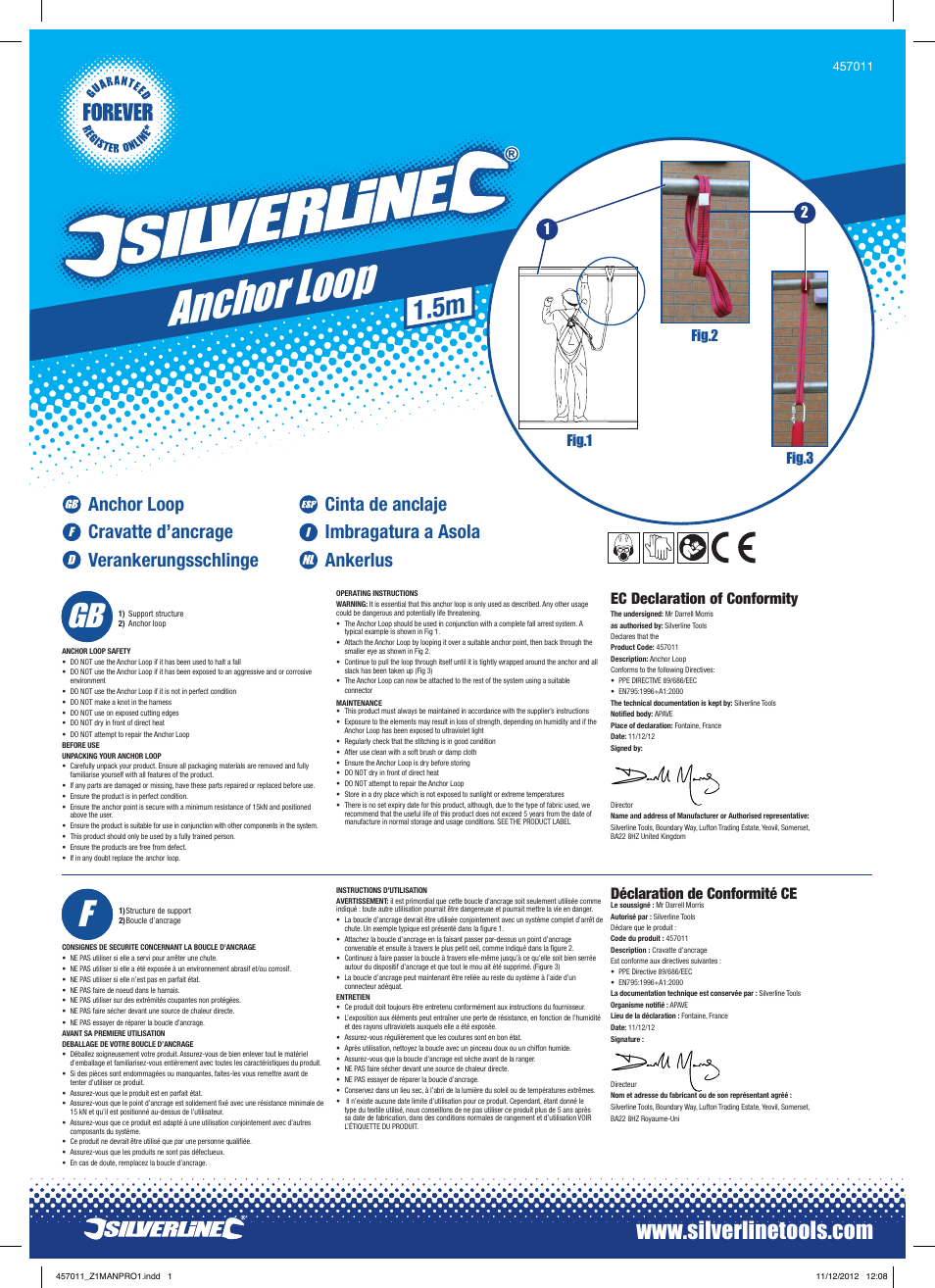 Silverline Anchor Loop User Manual | 2 pages